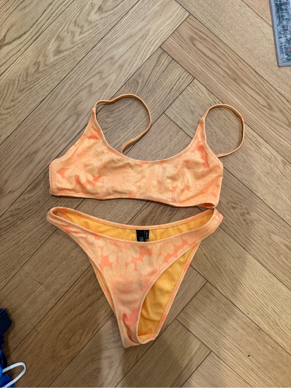 triangl swimwear Peach Floral Bikini Set
